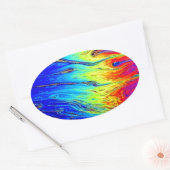 Gehuwd regenboogkunstwerk prachtig ovale sticker (Envelop)