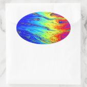 Gehuwd regenboogkunstwerk prachtig ovale sticker (Tas)