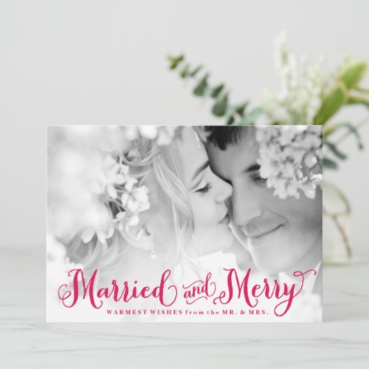 Gehuwd rood en de Vrolijke Kerstkaart van het Pas (Staand voorkant)