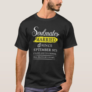 Gehuwd sinds september 1973 49e bruiloft t-shirt