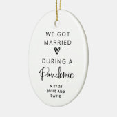 Gehuwd tijdens een pandemie | Foto terug Keramisch Ornament (Links)