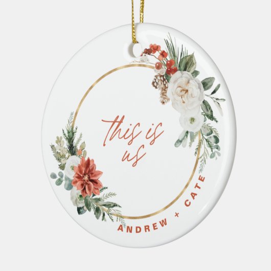 Gehuwd tijdens een pandemische fotoversiering keramisch ornament (Links)