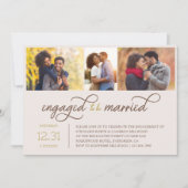 Gehuwd verlovingsfeest 3 Foto Kaart (Voorkant)