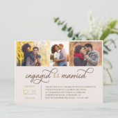 Gehuwd verlovingsfeest 3 Foto Kaart (Staand voorkant)