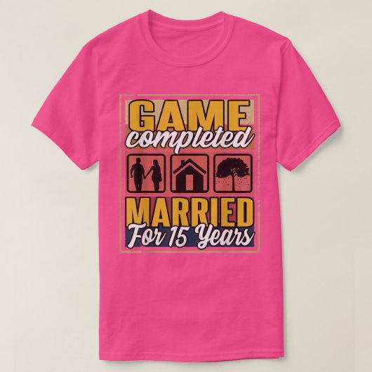 Gehuwd voor 15 jaar 15e bruiloft t-shirt (Design voorkant)