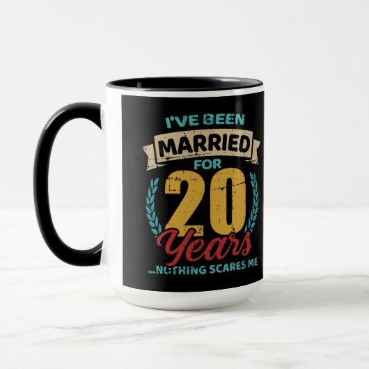 Gehuwd voor 20 jaar 20ste trouwdag mok (Links)