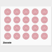 Gehuwd worden Opslaan Datum Stusty Roze Ronde Sticker (Vel)