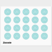 Gehuwd worden Opslaan Datum Turquoise Blue Ronde Sticker (Vel)