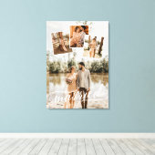 Gehuwd Zwirly Script Weduwfoto Collage Canvas Afdruk (Insitu (Houten vloer))