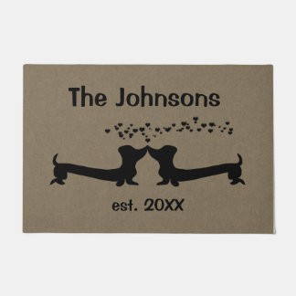 Gehuwde Dachshunds in Love Deurmat