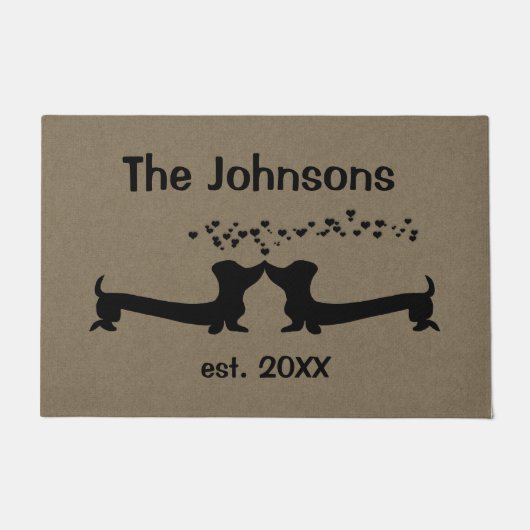 Gehuwde Dachshunds in Love Deurmat (Voorkant)