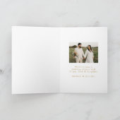 Gehuwde en Bright Gold Script-foto Feestdagen Kaart (Binnen)