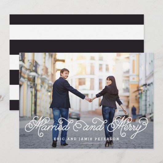 Gehuwde en feestelijke fotokaart feestdagenkaart (Voorkant / Achterkant)