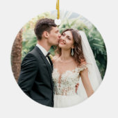 Gehuwde en heldere eerste kerstfoto keramisch ornament (Achterkant)