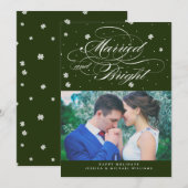 Gehuwde en heldere kerstfotokaarten feestdagenkaart (Voorkant / Achterkant)