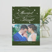 Gehuwde en heldere kerstfotokaarten feestdagenkaart (Staand voorkant)