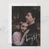 Gehuwde en heldere Pas getrouwd met kerstmis Feestdagenkaart (Voorkant)