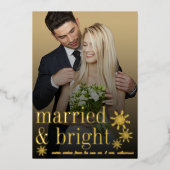 Gehuwde en heldere Passen getrouwd Weddenfoto Echt Folie Feestdagenkaart (Voorkant)