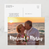 Gehuwde en vrolijke moderne Passen getrouwd Kerstm Briefkaart (Voorkant / Achterkant)