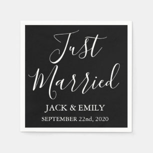 Gehuwde enkel Zwart-witte Servetten