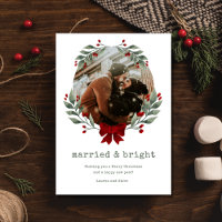 Gehuwde Kaart met Bright Couple-foto kerstfeestdag
