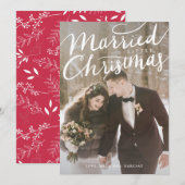 Gehuwde kerstbruiloft foto feestdagenkaart (Voorkant / Achterkant)