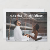 Gehuwde kerstcadeaufotofeestdag bedankkaart (Voorkant)