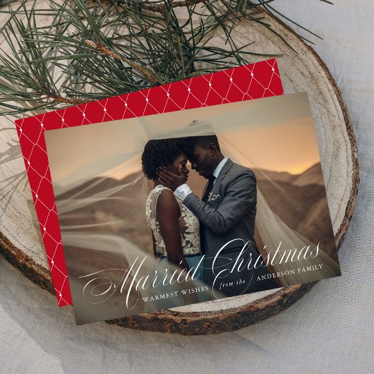 Gehuwde Kerstmis | Rode Kaart van de Foto van de