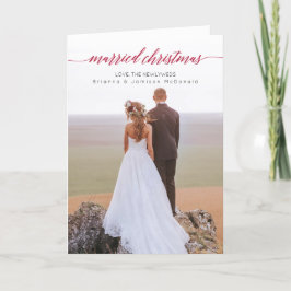 Gehuwde kerstPas getrouwd Foto gevolgd Feestdagen Kaart