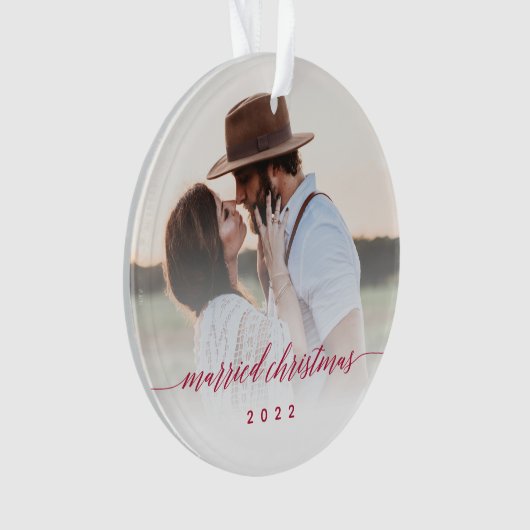 Gehuwde kerstPas getrouwd Foto Keepomwille Ornament (voorkant)