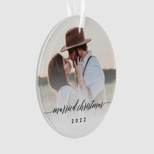 Gehuwde kerstPas getrouwd Foto Keepomwille Ornament (voorkant)