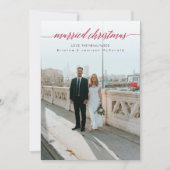 Gehuwde kerstPas getrouwd Foto Red Feestdagenkaart (Voorkant)