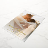 Gehuwde kerstPas getrouwd Foto White Gradient Folie Feestdagenkaart (Gedraaid)