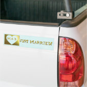 Gehuwde Monogram Mint Green/Gold Bumpersticker (Op Truck)