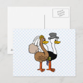 Gehuwde Ostrichs Briefkaart (Voorkant / Achterkant)
