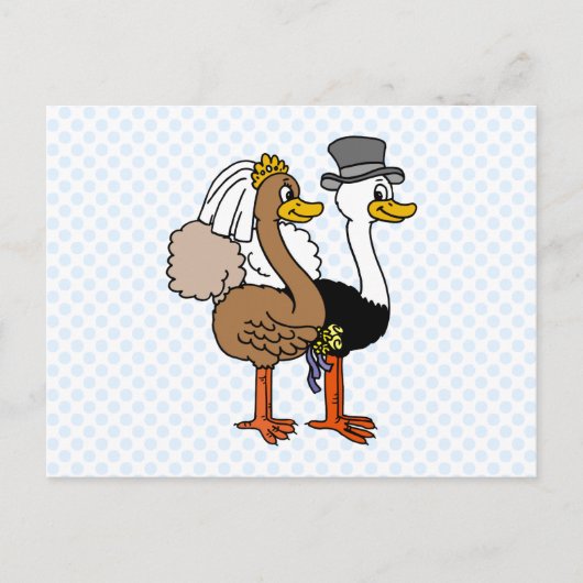 Gehuwde Ostrichs Briefkaart (Voorkant)