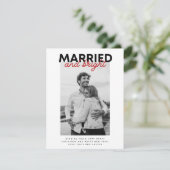 Gehuwde Pas getrouwd met kerstmis Feestdagenkaart (Staand voorkant)