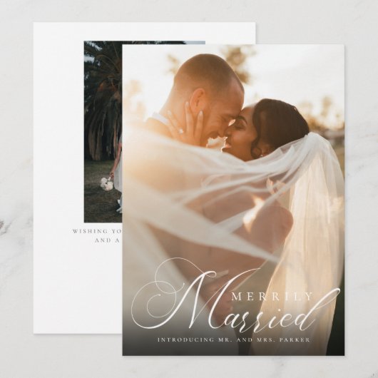 Gehuwde Passen getrouwd Kerstfoto Feestdagenkaart (Voorkant / Achterkant)