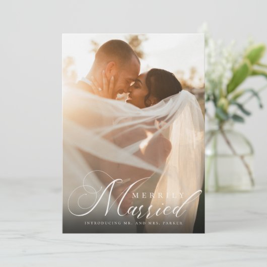 Gehuwde Passen getrouwd Kerstfoto Feestdagenkaart (Staand voorkant)