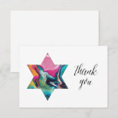 Gehuwde regenboogjoodse Star Bat Mitzvah Hartelijk RSVP Kaartje (Voorkant / Achterkant)