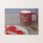 Gehuwde Valentijnsdag Koffie Mok Harten Beer Legpuzzel (Horizontaal)