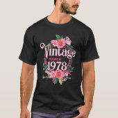 gehuwde vrouwen geboren in maart 1978 bloemen t-shirt (Voorkant)