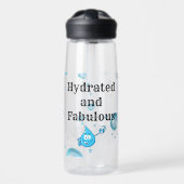 "Gehydrateerd en Fabulous" waterfles (Voorkant)