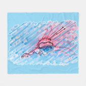 Gehydrateerde Flamingo Fleece Deken (Voorkant (Horizontaal))