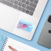 Gehydrateerde Flamingo Sticker (Laptop met iPhone)