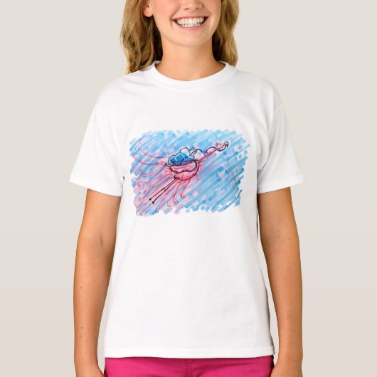 Gehydrateerde Flamingo T-shirt (Voorkant)