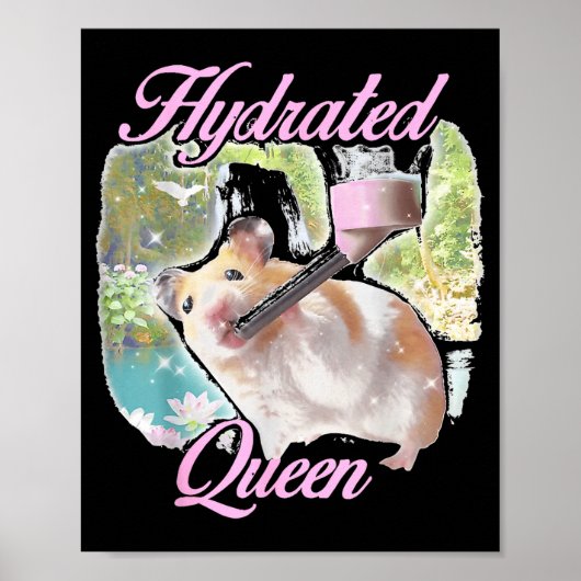 Gehydrateerde koningin schattige hamster glanzend poster (Voorkant)