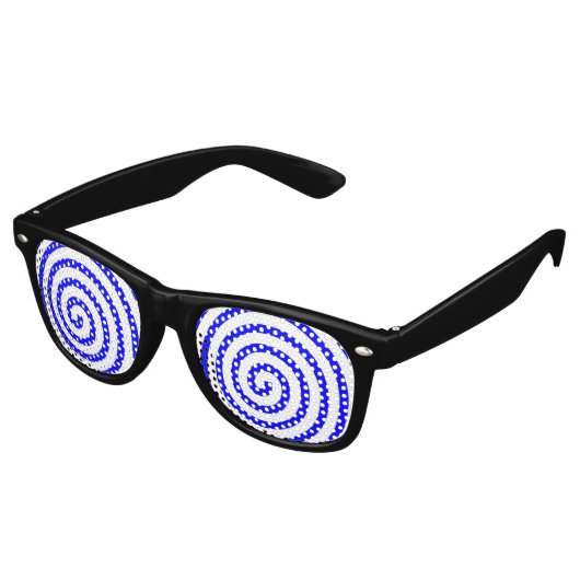 Gehypnotiseerd Blauw Retro Zonnebril (Gekanteld)