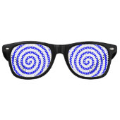 Gehypnotiseerd Blauw Retro Zonnebril (Voorkant)