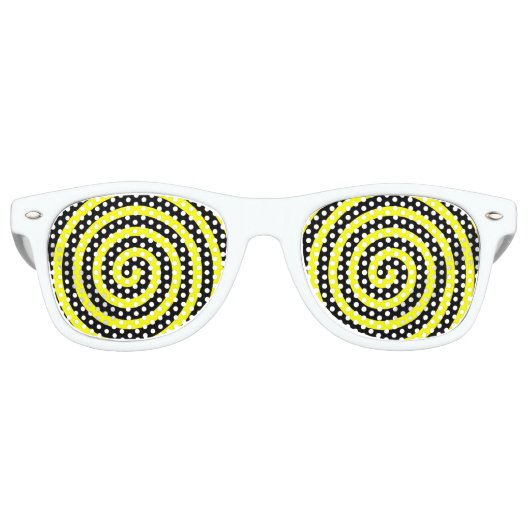 Gehypnotiseerd geel retro zonnebril (Voorkant)